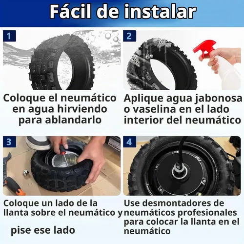 Vista 6 de 2 piezas neumáticos 100/65-6.5 sin cámara, neumáticos de scooter de 11 pulgadas para VSETT 11+/Zero 11X/Dualtron/Thunder/Speedual Plus, neumático
