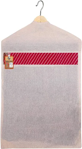 Vista 6 de atorakushon 100% algodón colgante sari cubre ropa bolsa de almacenamiento de ropa 26 x 18 pulgadas tamaño grande organizador de armario de tela