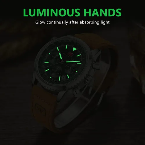 Vista 6 de AIMES Mens Watches for Men Casual Chronograph Waterproof Sport Military Watch Analog Quartz Movement Stylish Luxury Dress Wrist Watch Elegant Gift