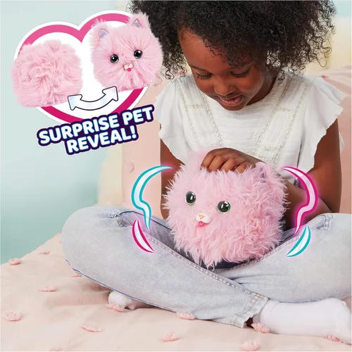 Vista 4 de WHAT THE FLUFF?, Purr 'n Fluff, juguete interactivo sorpresa con más de 100 sonidos y reacciones, juguetes para niños para niñas de 5 años
