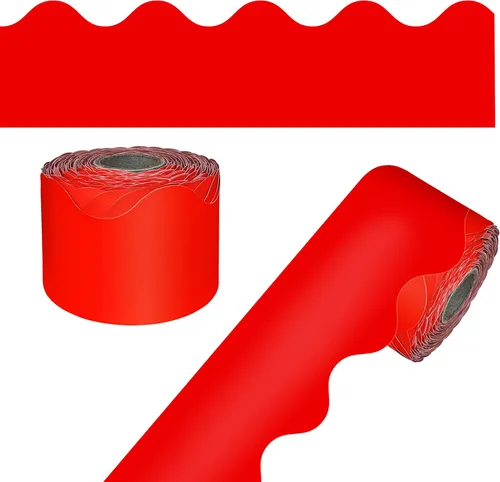 Vista 11 de Carson Dellosa - Rollo de borde para decoración de aula, 65 pies Rojo Berry