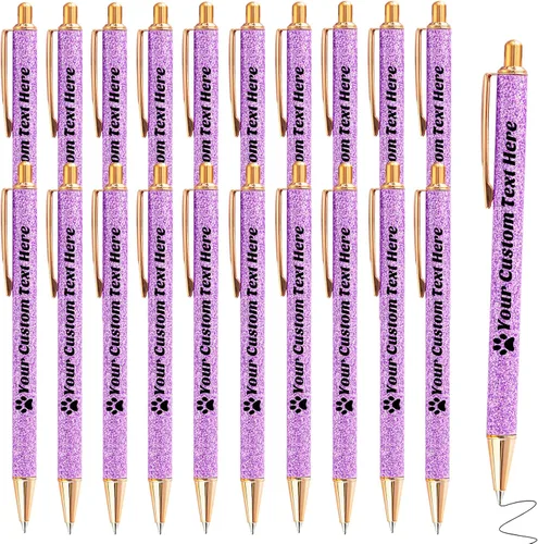 Vista 62 de 10 bolígrafos personalizados con purpurina, bolígrafos impresos personalizados a granel, bolígrafos retráctiles de tinta negra para graduación