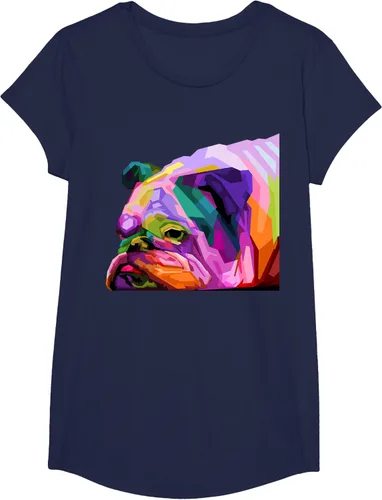 Vista 73 de Camiseta de retrato pop artístico de bulldog británico inglés para dueños de perros, Negro, S