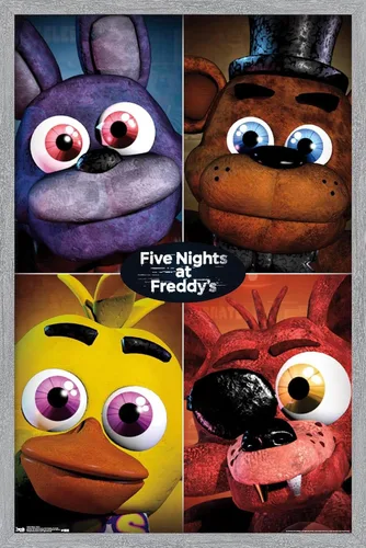 Vista 15 de Trends International Five Nights at Freddy's - Póster de pared cuádruple, 14.725 x 22.375 pulgadas, versión con marco de madera tipo granero