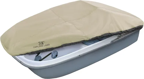 Vista 11 de Explore Land Cubierta para Bote de Pedales - Impermeable de Servicio Pesado para Exteriores Protector de Bote de Remo para 3 o 6 Personas, Negro