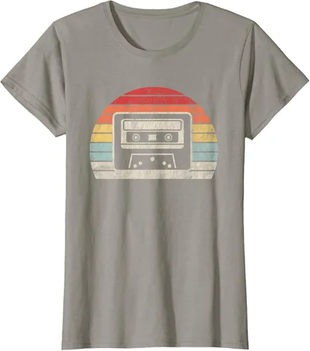 Vista 47 de Retro Cassette Tape 80s 90s Nostalgia T-Shirt Negro