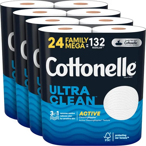 Vista 8 de Papel higiénico Cottonelle Ultra Clean, 9 Mega Rolls = 36 Regular Rolls, el empaque puede variar