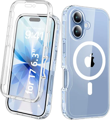 Vista 38 de Funda para iPhone 15 de cuerpo completo, protector de pantalla integrado, con protector de lente de cámara, [antiamarilleamiento], funda protectora