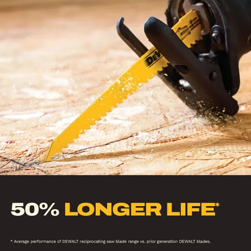 Vista 2 de DEWALT Hojas de sierra recíproca, juego combinado de 10 piezas, varios tamaños (DW4898)