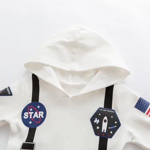 Vista 3 de LXKIKMM Traje espacial de astronauta para bebé, disfraz de Halloween, enterizo de manga larga de 0 a 3 meses