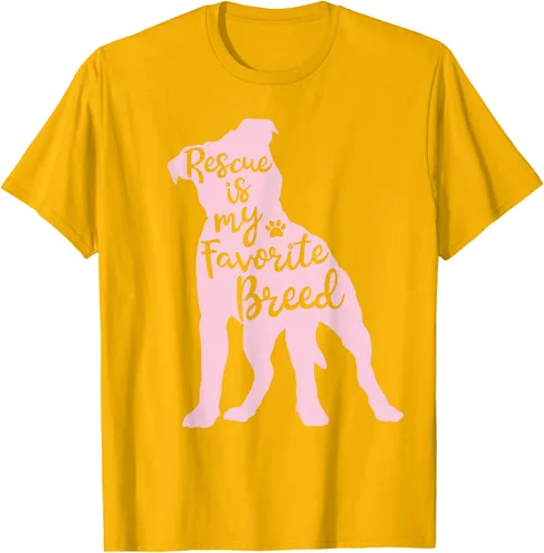 Vista 86 de Pitbull Rescue Is my Favorite Breed Dog Pit Bull Mama - Camiseta, Negro, S