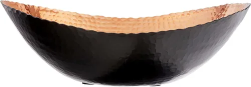 Vista 2 de Elegance Cuenco ovalado, 14.75 x 11 pulgadas, negro/cobre