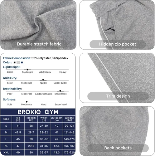 Vista 3 de BROKIG Pantalones deportivos de entrenamiento para hombre con doble bolsillos, parte inferior abierta, holgados, casuales, para descansar