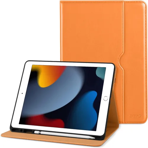 Vista 10 de DTTO Funda para iPad de 9ª/8ª/7ª Generación de 10.2 Pulgadas 2021/2020/2019, Funda de Soporte Folio Empresarial de Cuero Premium con Soporte