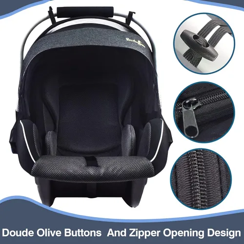 Vista 3 de Sysmie Mosquitera para cochecito Mosquitera para asiento de automóvil con cremallera, ajuste universal, calidad premium, duradera - Negro..