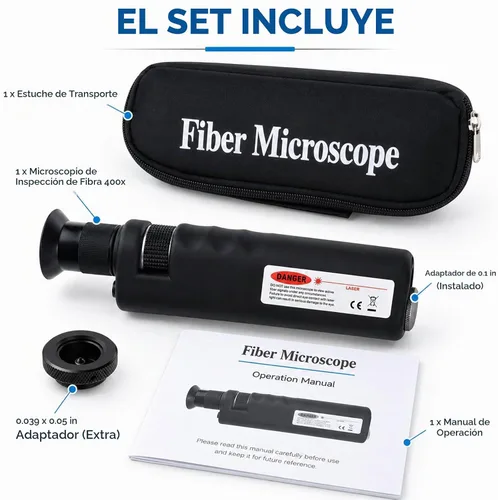 Vista 8 de 400x Herramienta de inspección de microscopio de fibra óptica de mano Microscopio portátil Herramientas de fibra óptica Microscopio de bolsillo