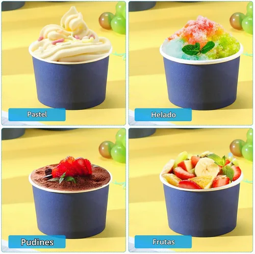 Vista 5 de Didaey - 100 cuencos de helado de 5 onzas desechables de papel para postre