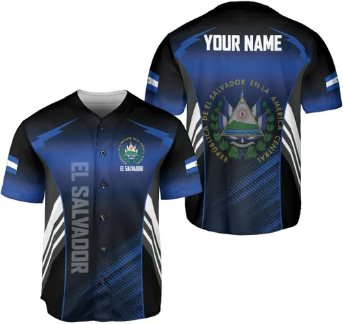 Vista 8 de Personalizado El Salvador Camiseta De Béisbol, Camisa Personalizada Hombres Orgullosos Camisetas De La Bandera De El Salvador, Camisas Del Salvador