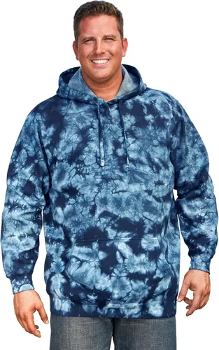Vista 29 de KingSize Sudadera con capucha de forro polar grande y alta para hombre Negro