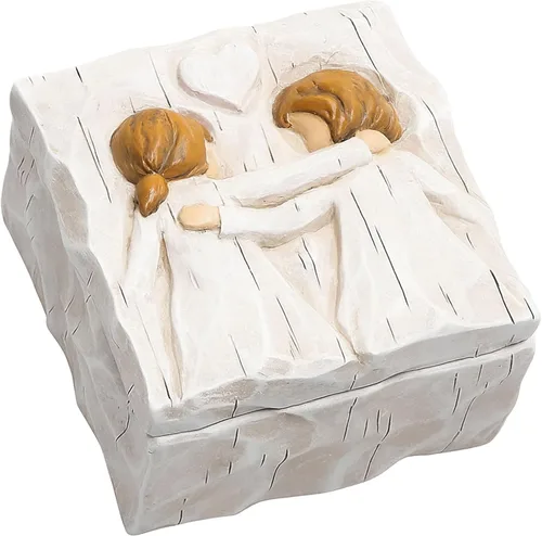 Vista 4 de Hodao Caja de recuerdos de la amistad de árbol, Forever True, Forever Friends, contiene joyas y tesoros, talla de mejores amigos o hermanas, caja