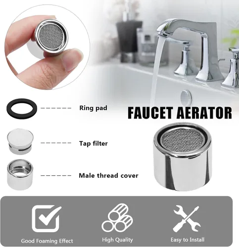 Vista 3 de Litoexpe Aireador de grifo de 15/16 pulgadas, 4 piezas, piezas de repuesto para aireador de fregadero de cocina, filtro de grifo de rosca hembra