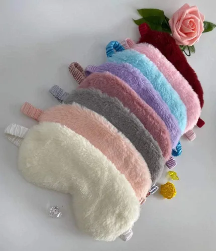 Vista 8 de RAYNAG Paquete de 4 mascarillas esponjosas para dormir, con venda suave y sedosa en la espalda, regalos acogedores para mujeres y hombres, viajes
