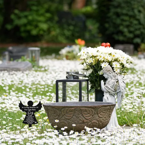 Vista 4 de Roowest Angel Baby Memorial Grave Stake in Loving Memory Grave Marker Decoraciones Condolencias Recuerdo Regalos conmemorativos para cementerio al
