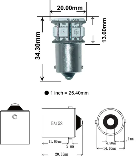 Vista 2 de PA 2 bombillas LED azules 13SMD 1156 para señal de giro, marcador lateral