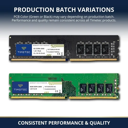 Vista 2 de Timetec 8GB DDR4 2666MHz (PC4-2666V) PC4-21300 UDIMM RAM de escritorio - 288-Pin 1.2V CL19 No ECC sin búfer DIMM Actualización del módulo de memoria