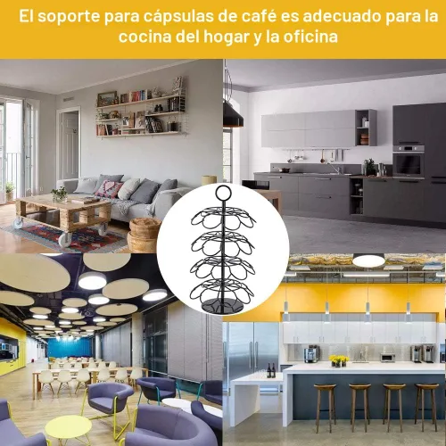 Vista 7 de Organizador de carrusel de cápsulas de café compatible con 36 cápsulas de taza