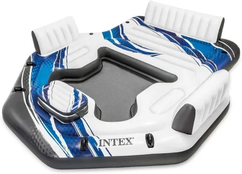Vista 2 de Intex Flotador de piscina de descanso de 5 asientos y flotador de tubo de piscina de 2 asientos con enfriador y kit de reparación