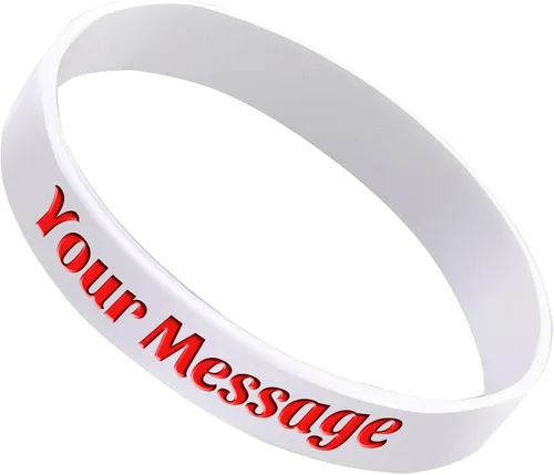 Vista 25 de 50 pulseras de silicona personalizadas para motivación, recuerdos de fiesta, eventos, cumpleaños, conciencia Negro