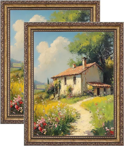 Vista 69 de eletecpro 8x10 Vintage Picture Frame, Glass Cover, Gold, 2-Pack Dorado