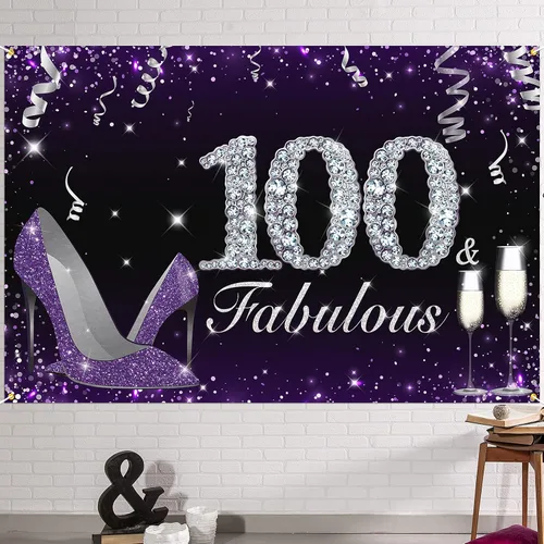 Vista 18 de HAMIGAR Fabuloso telón de fondo de cumpleaños tacones altos morados