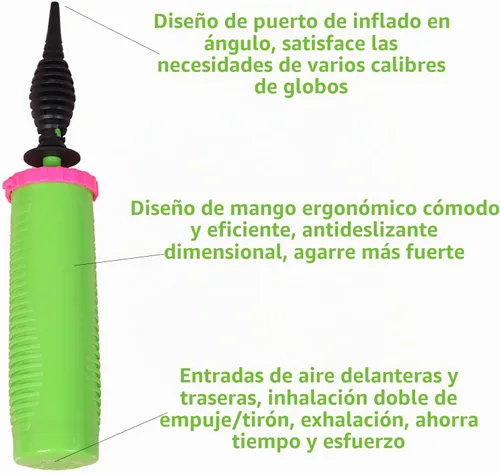 Vista 3 de Bomba de globo de mano de doble acción de 2 vías para globos, pelotas de yoga, anillos de natación