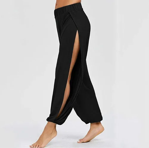 Vista 4 de Tearaway - Pantalones deportivos de calentamiento para mujer, con abertura lateral, ajuste relajado, pantalones de entrenamiento atléticos