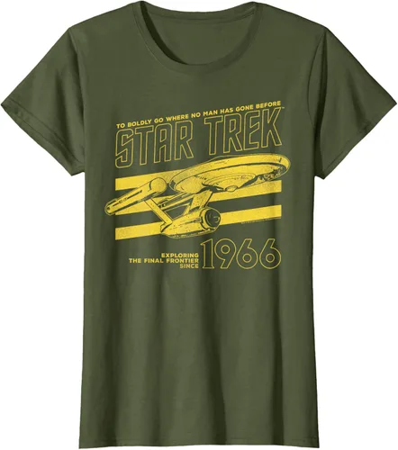 Vista 49 de Star Trek: The Original Series Enterprise '66 Collegiate Camiseta Negro