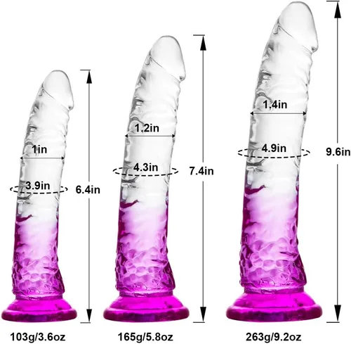 Vista 4 de Consolador realista de 3 tamaños (6.4 pulgadas, pequeño, 7.4 pulgadas, mediano, 9.6 pulgadas grande), sin huevo, perfecto para placer anal