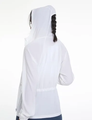 Vista 4 de Locachy Sudadera con capucha para mujer con protección solar UPF 50+, cremallera completa, enfriamiento, activo, correr, sudadera con capucha