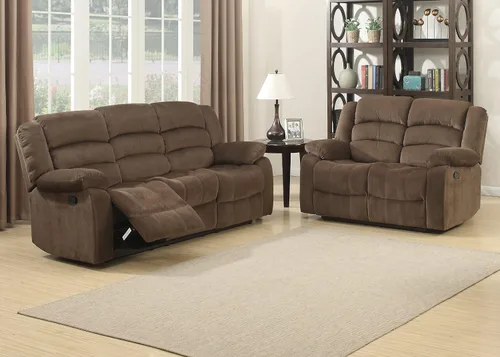 Vista 14 de AC Pacific Bill Modern - Sillón reclinable manual tapizado para sala de estar con almohada acolchada, reposabrazos y asiento reclinable, silla Marrón