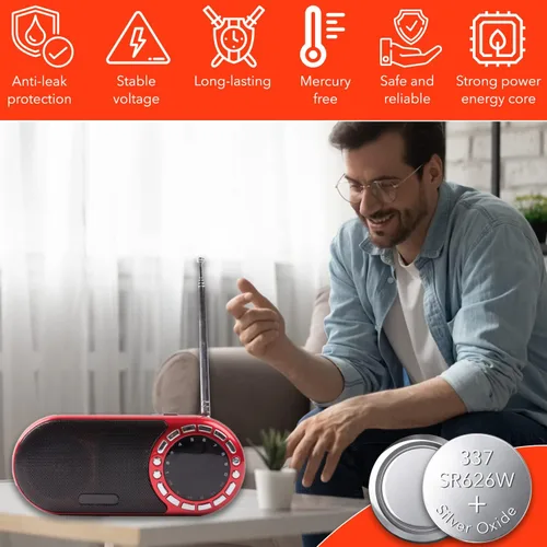 Vista 9 de LOOPACELL 377/376 / SR626W / SR626SW / Baterías de reloj de óxido de plata (paquete de 5) – Batería de celda de moneda de larga duración de 1.55 V