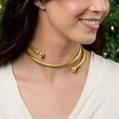 Vista 6 de Ross-Simons Collar de oro amarillo italiano de 18 quilates sobre plata de ley flexible 4 en 1, Plata esterlina, no conocido