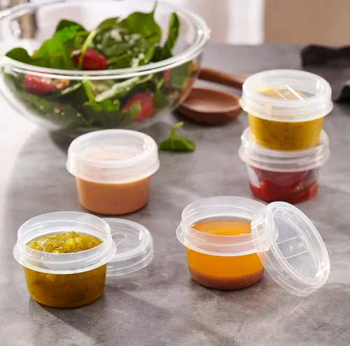 Vista 2 de PLASTICPRO Paquete de 6 recipientes de almacenamiento de alimentos con tapa giratoria con rosca transparente, recipientes reutilizables