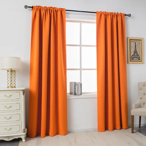 Vista 53 de DUALIFE Cortinas opacas de 45 pulgadas de largo, 2 paneles para ventanas pequeñas de dormitorio, aislamiento térmico, bolsillo para barra, cortinas
