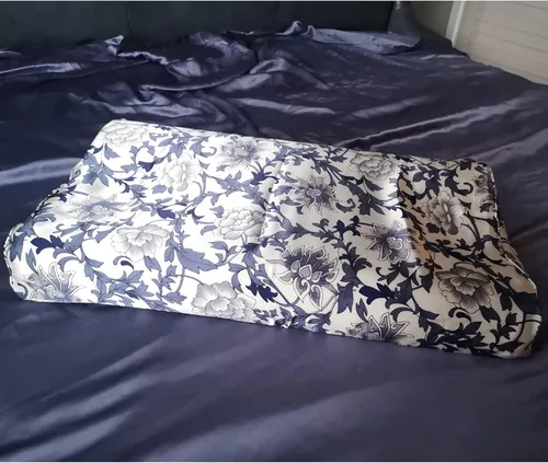 Vista 7 de Funda de almohada de seda para almohada de cuello de espuma viscoelástica, funda de almohada de seda de morera pura para almohada cervical de Beige