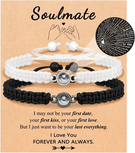 Vista 11 de UNGENT THEM Pulseras "I Love You" en 100 Idiomas, Regalos para Parejas para Novio, Novia, Mi Amor, Alma Gemela, Regalo de Aniversario, Día de San