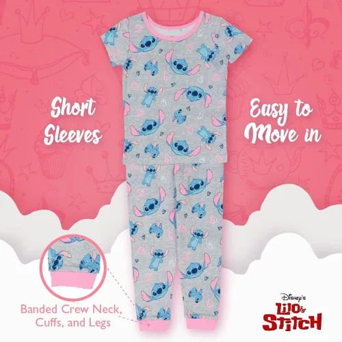 Vista 5 de Disney Conjunto de pijama de algodón de 4 piezas para niña Azul bebé