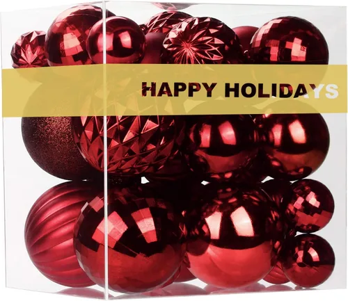 Vista 136 de Esferas pequeñas de Navidad de bronce y dorado de 1.6 pulgadas, adornos para decoración de árbol de Navidad, bolas colgantes inastillables