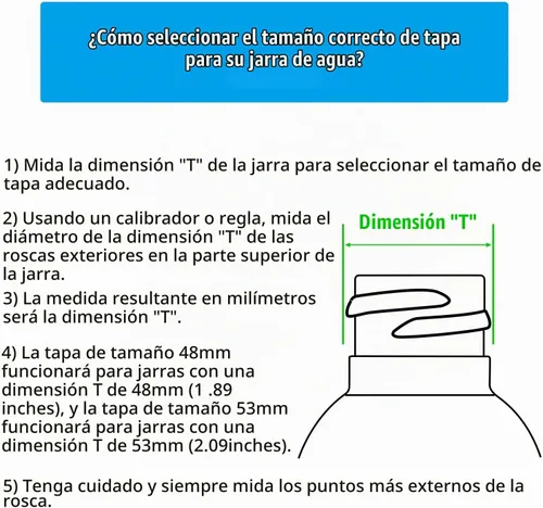 Vista 6 de 24 tapas roscadas/roscadas para jarra de agua de 3 y 5 galones