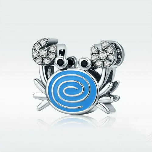 Vista 3 de Junyi Jewelry Abalorio de sirena de plata de ley 925 con diseño de pez de delfín y ballena para pulsera Pandora